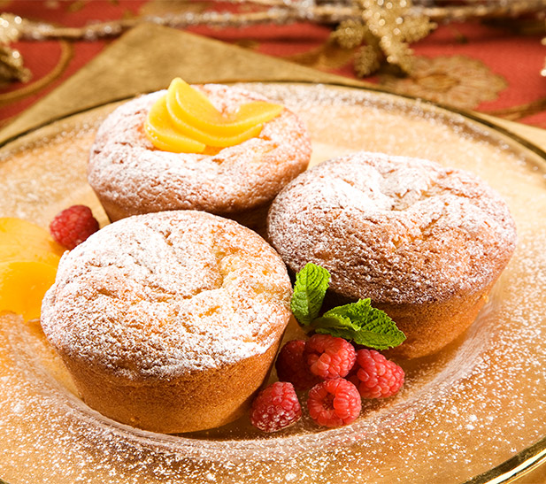 Magdalenas navideñas de durazno