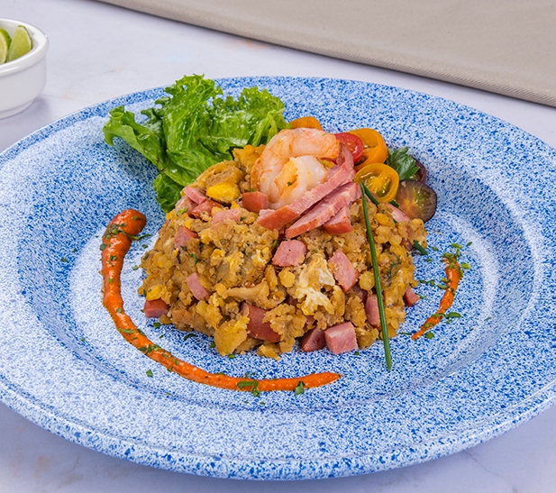 Tigrillo especial con chorizo y camarón