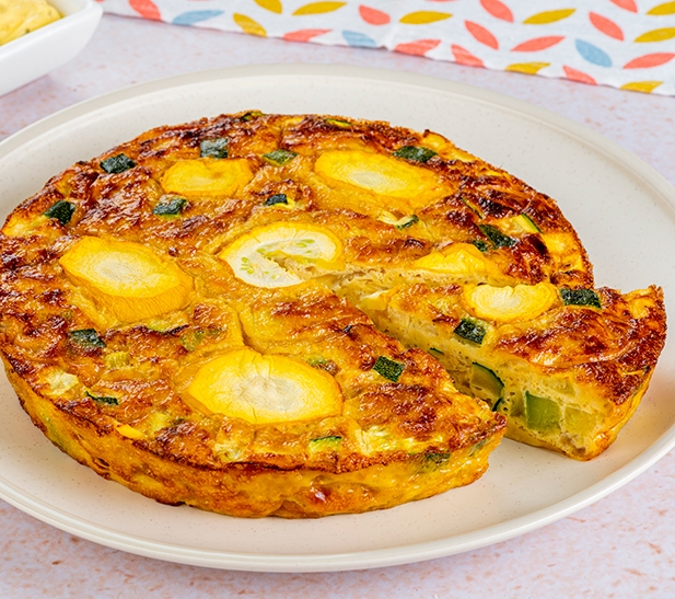 Tortilla española de huevo y zuquini