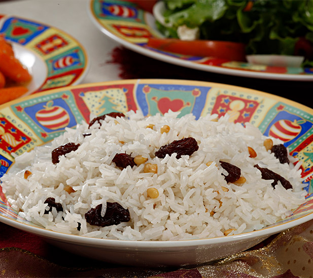 Arroz con pasas y piñones