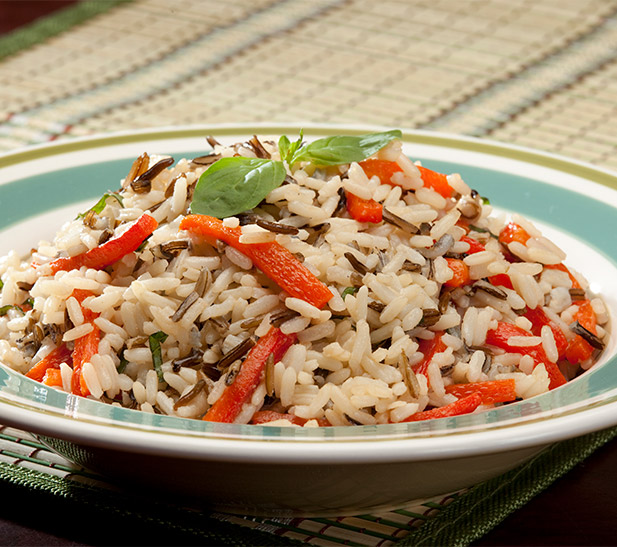 Arroz salvaje con pimientos asados